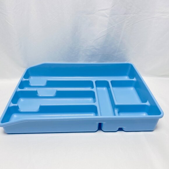 Rubbermaid Blue Plastic Silverware Tray Organizer Kitchen Drawer Storage Utensil - Picture 12 of 14
